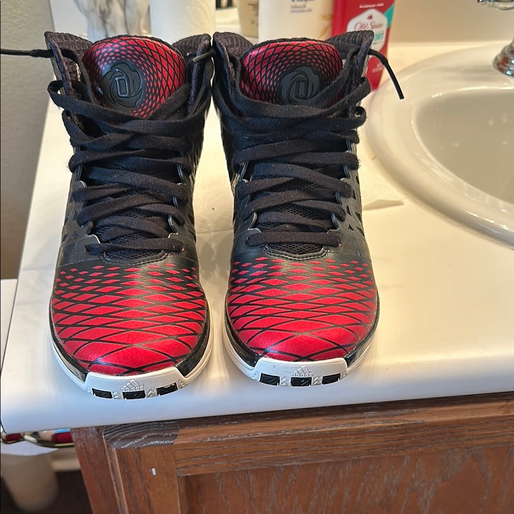 Adidas D Rose 3.5  Red and Black High-Top Sneakers